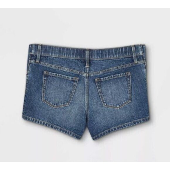 Womens MIDI Maternity Blue Jean Shorts 4” inseam Isabel Maternity Side Panel 10 - Picture 3 of 16